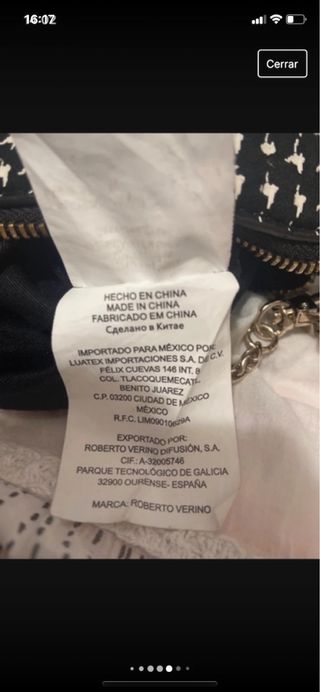 Bolso blanco y negro roberto verino