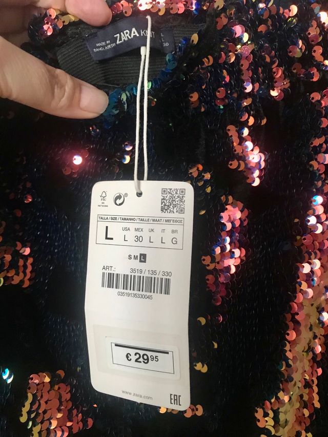 Falda lentejuelas Zara a estrenar L