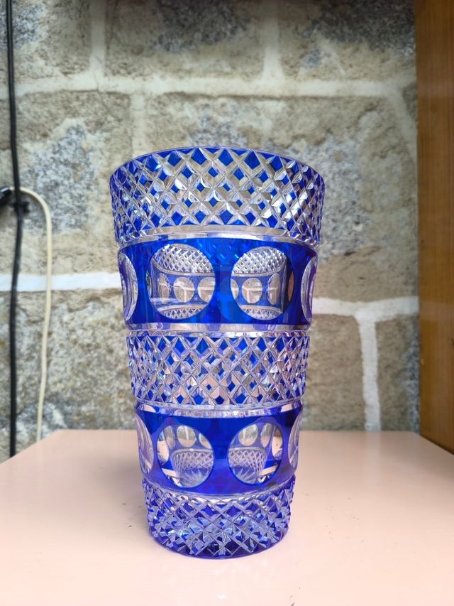 Jarra 100% cristal transparente azul