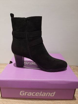 Botines de tacón negros talla 39