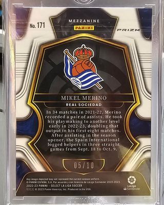 MERINO REAL SOCIEDAD PANINI SELECT 22/23 GOLD /10