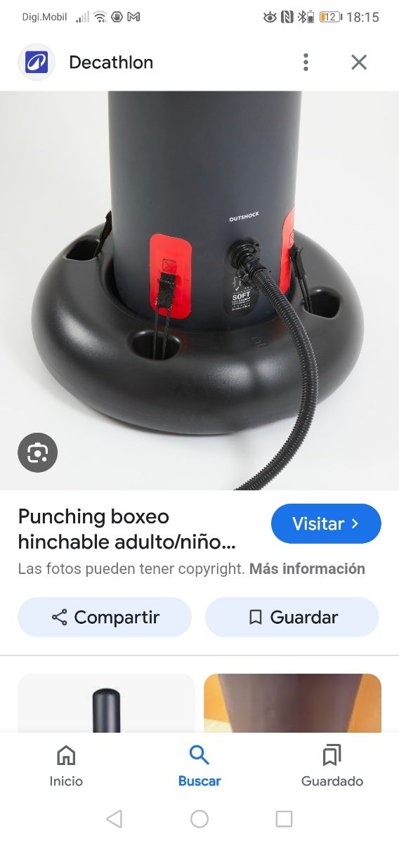 Saco boxo niño en su caja