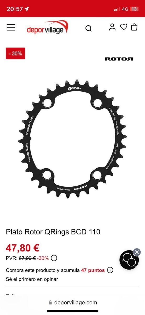 PLATELLO ROTOR OVALE IN ALLUMINIO