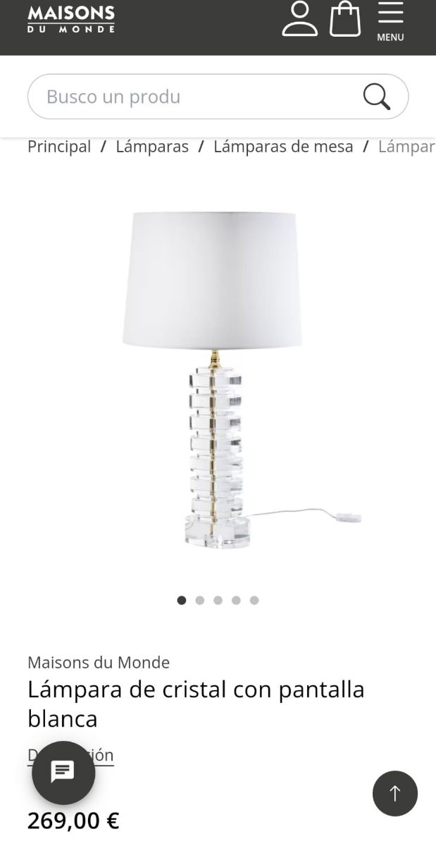 Lámpara de cristal Maison du Monde