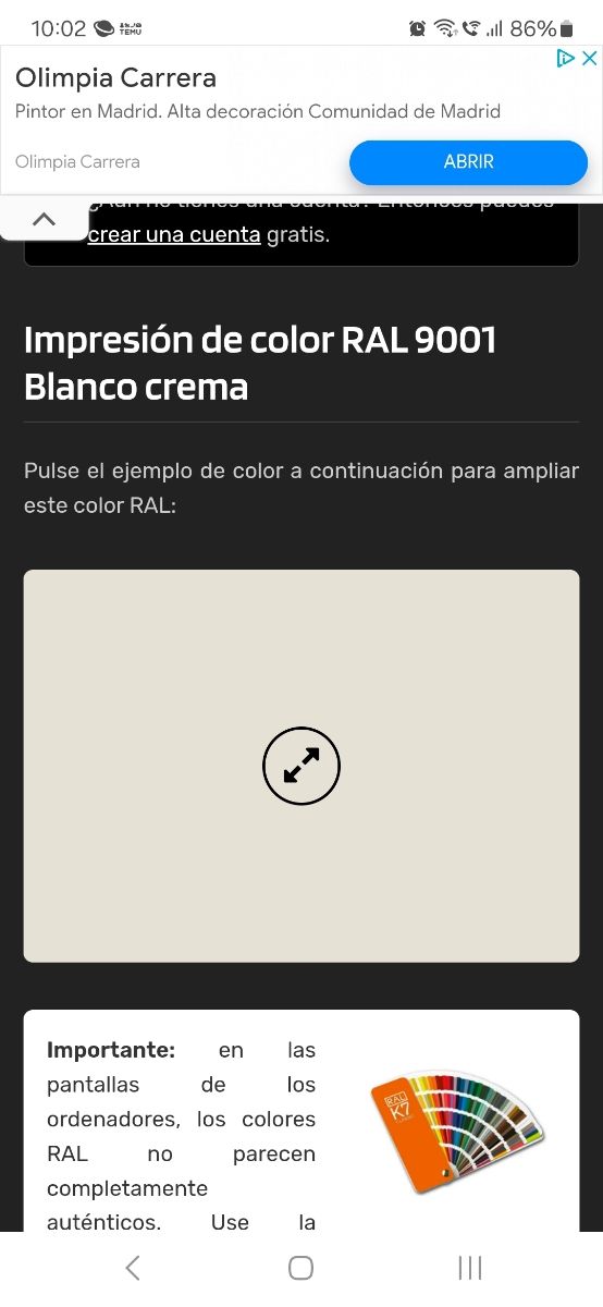 Pintura plastica Montó 9001