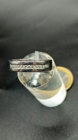 ANILLO ORO BLANCO 18 KT CON DIAMANTES