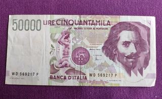 Banconota 50.000 Lire Bernini 1992