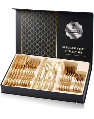 Set di 24 posate oro
