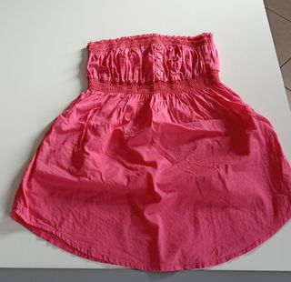 Top fucsia senza bretelle