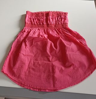 Top fucsia senza bretelle