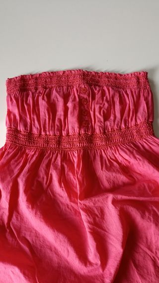 Top fucsia senza bretelle