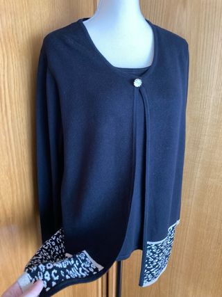 Chaqueta negra extra suave Punto Roma L nueva top