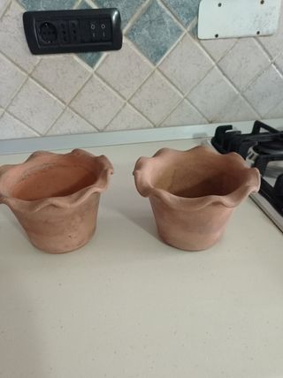 Coppia vasi in terracotta fatti a mano 