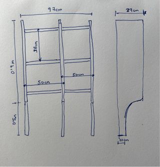 Estantería de madera de pino