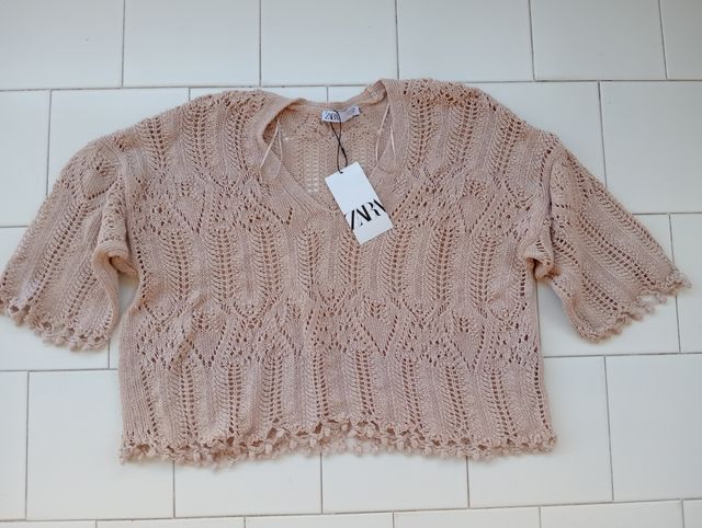 Maglia croquet beige