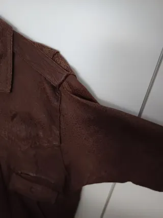 Vintage Retro Bomber Jacket Oversize Marrón