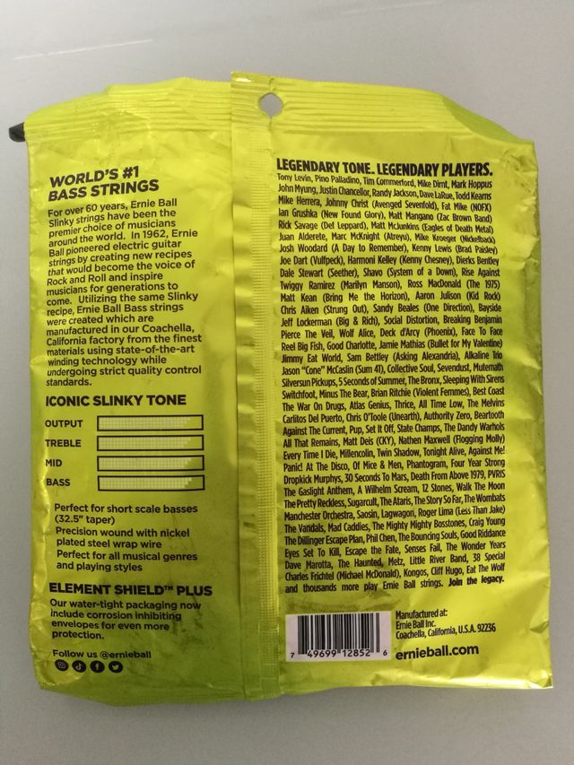 Cuerdas guitarra eléctrica bajo