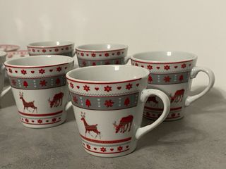 Tazzine Natalizie set da 6 complete di piattino