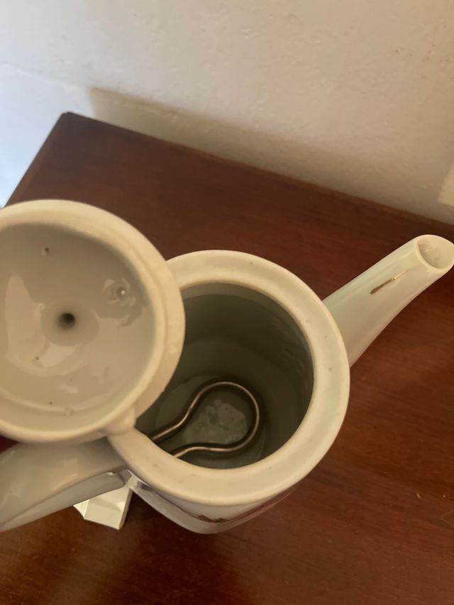 Tetera eléctrica de porcelana japonesa vintage