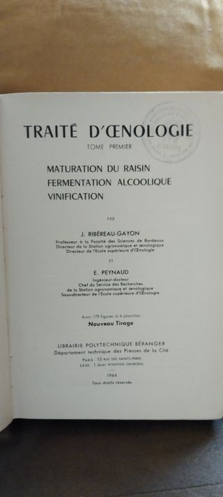 Tratado de Enología (frances) 2 tomos