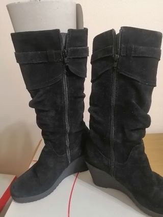 Stivali donna in vera pelle scamosciata