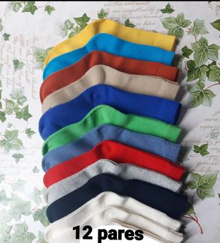 12 pares de meias de criança em algodão