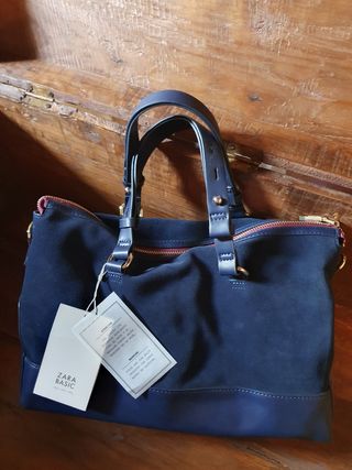 Mala de camurça azul