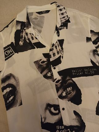 Camisa estampada hombre manga corta