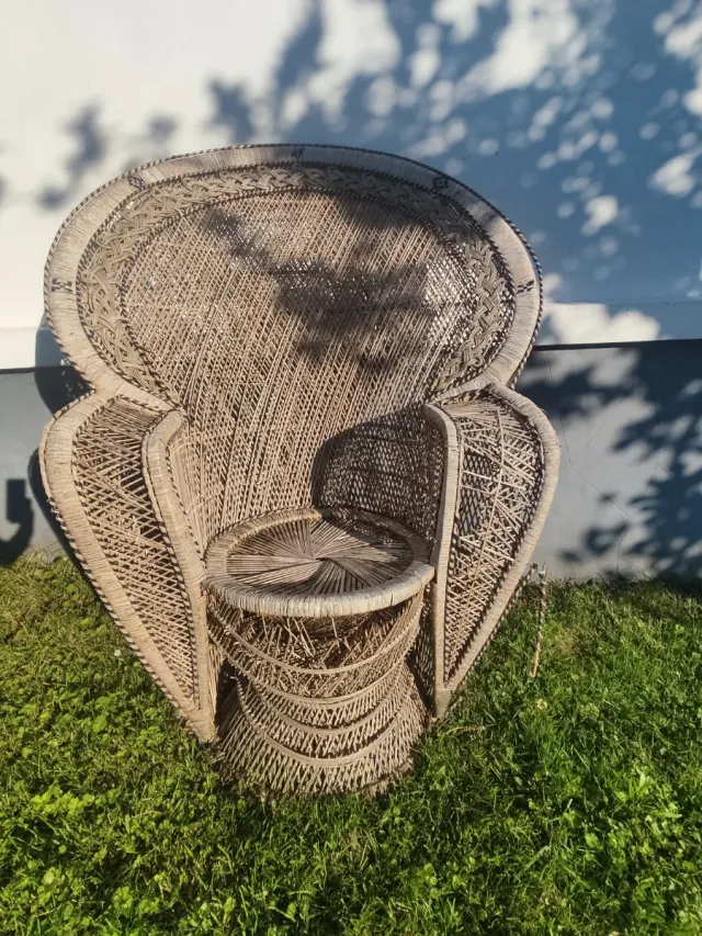 Sillon vintage Enmanuelle mimbre