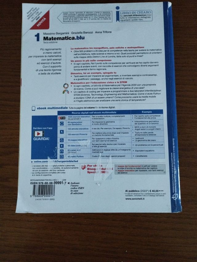 Libro di testo di matematica