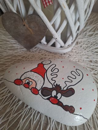 Fermaporta o soprammobile in pietra natalizio