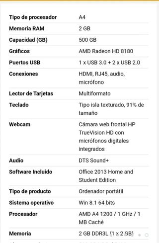 Ordenador Portátil hp pavilion 10-e000es SSD 240Gb
