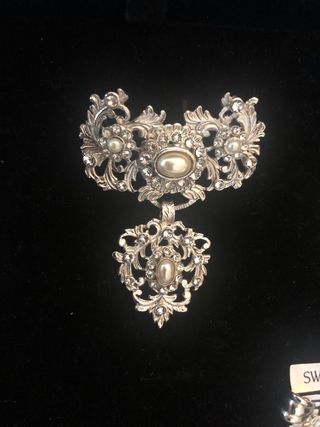 JOSE BONORA swarovski Aderezo fallera niña plata
