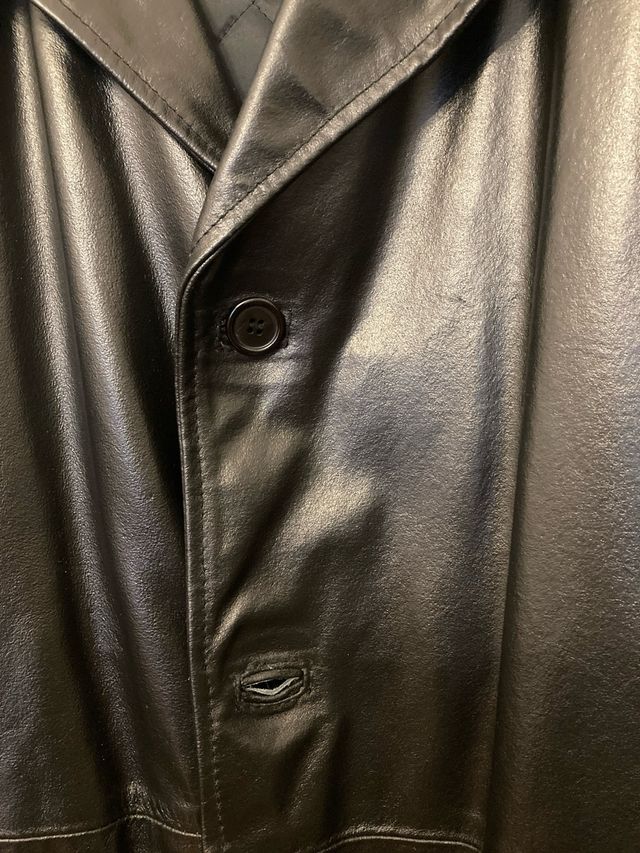 Cappotto Matrix di pelle nero