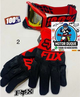 Bici fox guantes fox y gafas 100% descenso bici