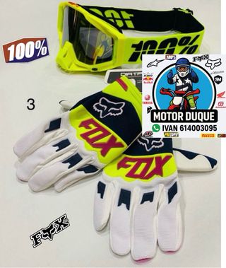 Pack guantes fox y gafas 100% bici mountanbike mt
