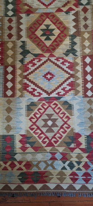 Kilim Pakistán hecho a mano .