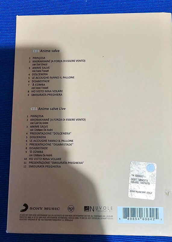 box 2 CD + book - Fabrizio De André - Anime Salve