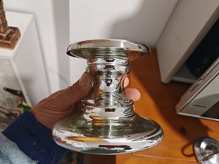 Candelabro de cristal y metal