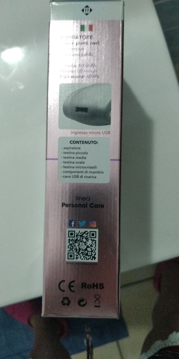 Aspiratore punti neri ricaricabile