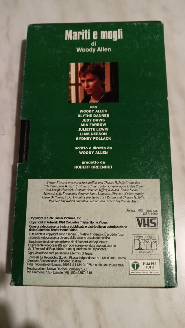 Mariti e mogli - Woody Allen - Vhs - laRepubblica