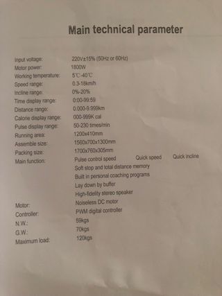 Cinta de correr Fitland M01S