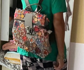 Bolso mochila de cuero italiano