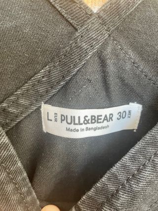 peto falda vaquero negro pull&bear