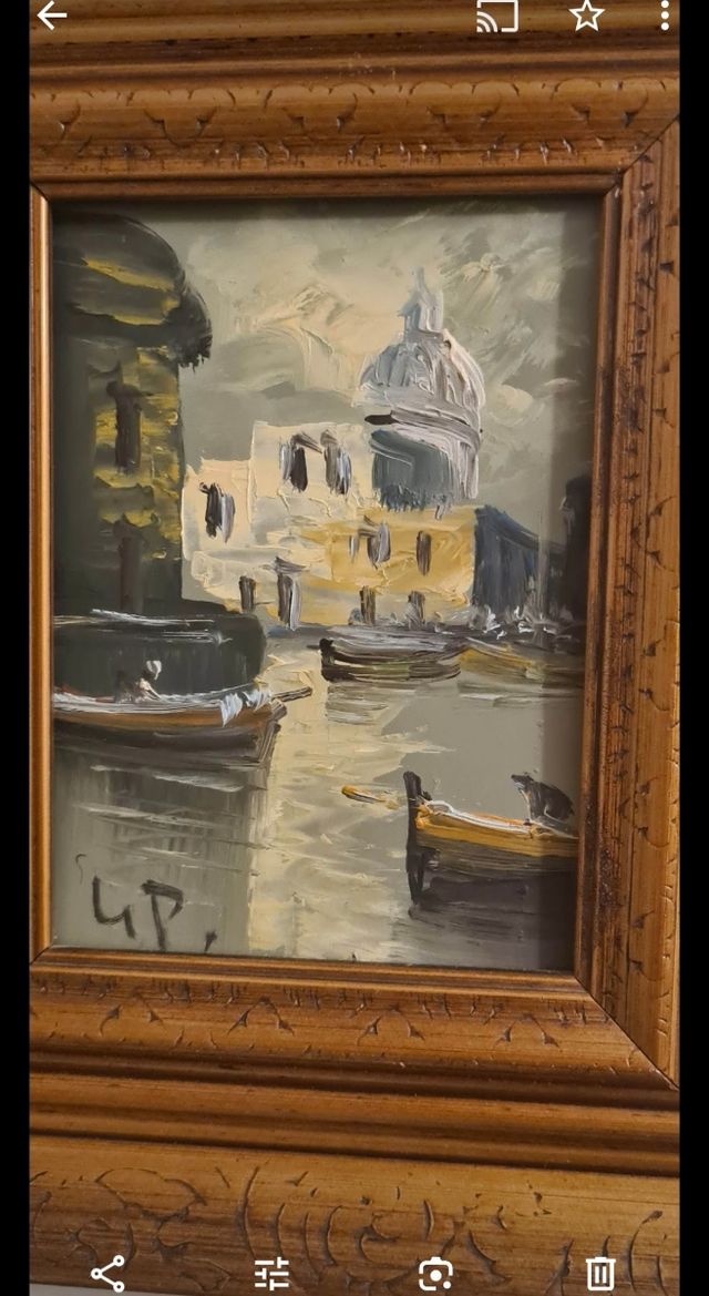 Quadro olio su masonite venezia