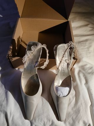 Salon tacón destalonados fiesta beis/nude vestir