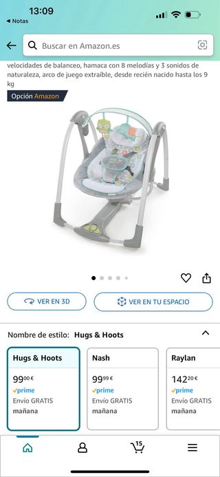Columpio de Bebé NUEVO Plegable Hugs & Hoots