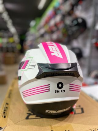 Casco Shiro integral Trueno SH667 blanco rosa