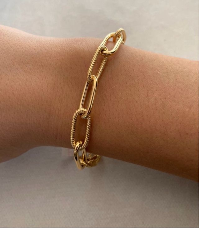 Bracciale catena argento 925 dorato