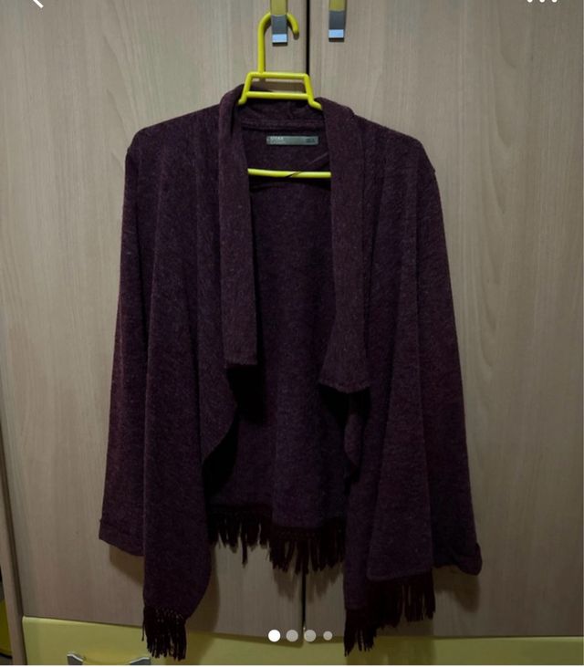 Chaqueta burdeos flecos